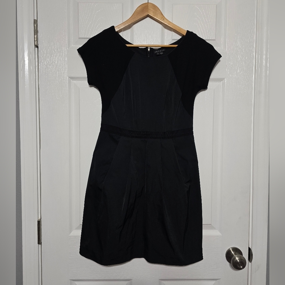 Theory Joena Mini Notorious Contrast Pockets Round Neck Sheath Dress Women's 4 - Picture 3 of 11